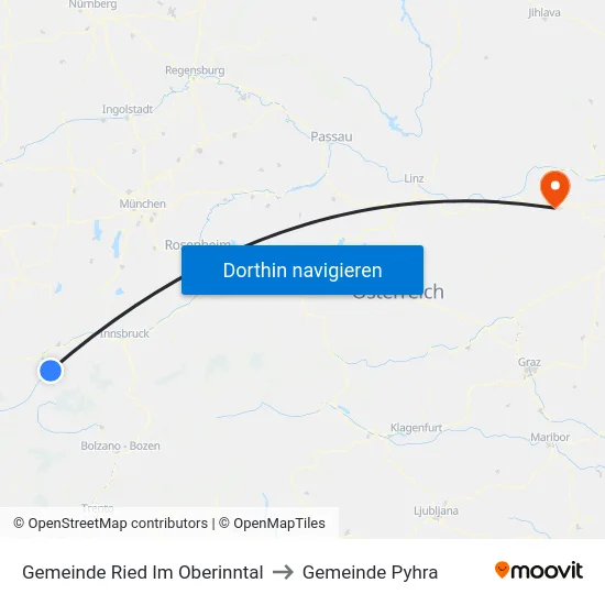 Gemeinde Ried Im Oberinntal to Gemeinde Pyhra map