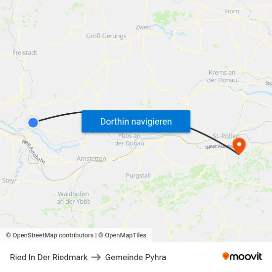 Ried In Der Riedmark to Gemeinde Pyhra map
