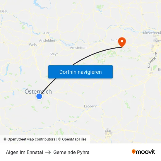 Aigen Im Ennstal to Gemeinde Pyhra map