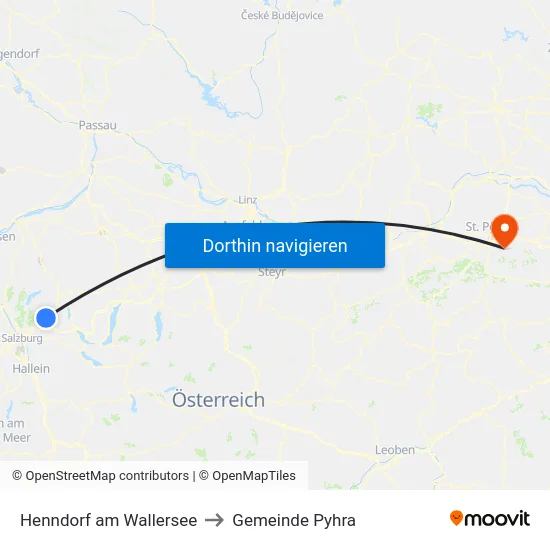 Henndorf am Wallersee to Gemeinde Pyhra map