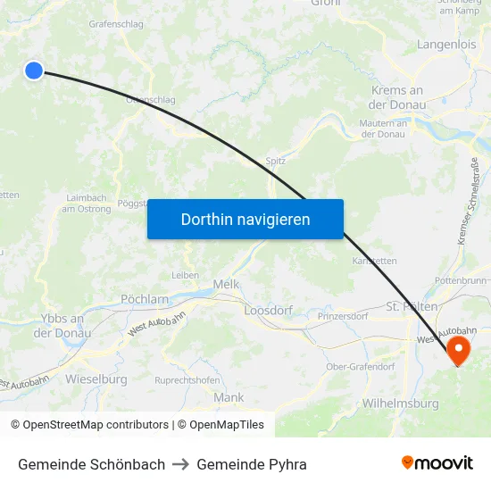 Gemeinde Schönbach to Gemeinde Pyhra map