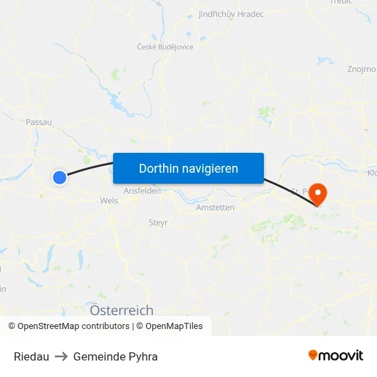 Riedau to Gemeinde Pyhra map