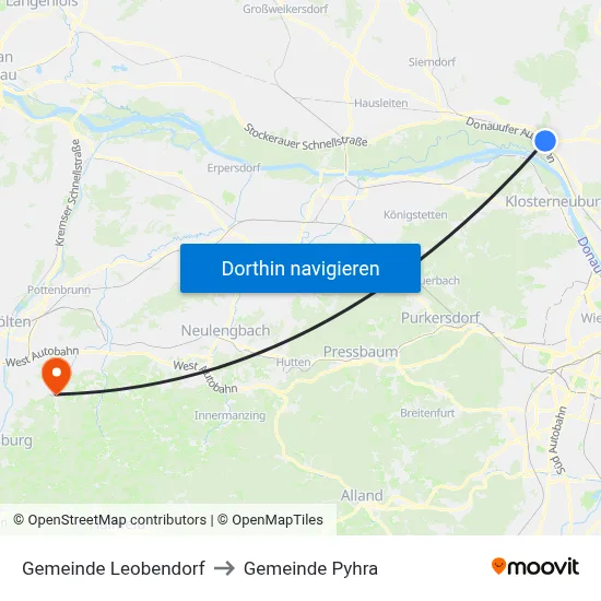 Gemeinde Leobendorf to Gemeinde Pyhra map