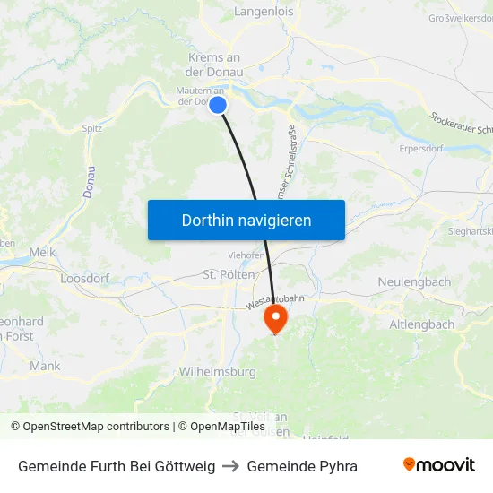 Gemeinde Furth Bei Göttweig to Gemeinde Pyhra map