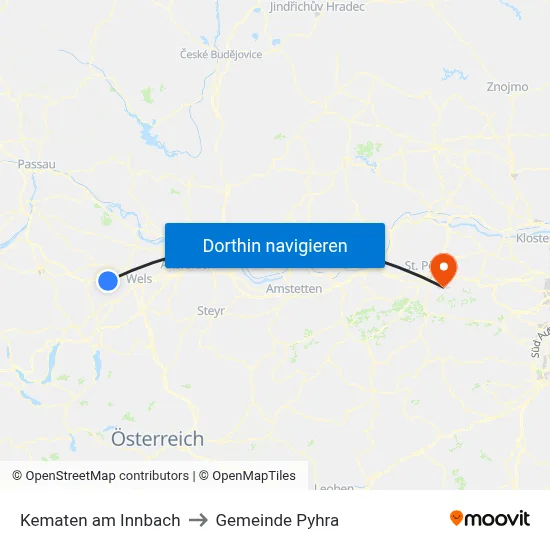 Kematen am Innbach to Gemeinde Pyhra map
