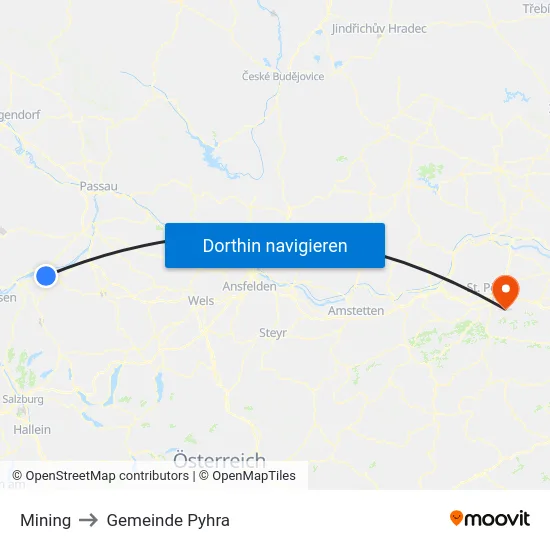 Mining to Gemeinde Pyhra map
