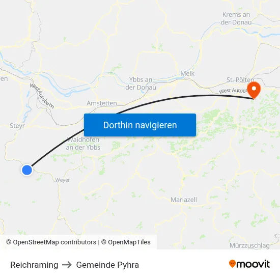 Reichraming to Gemeinde Pyhra map