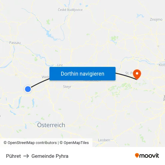 Pühret to Gemeinde Pyhra map