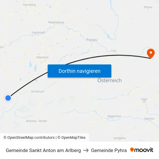 Gemeinde Sankt Anton am Arlberg to Gemeinde Pyhra map