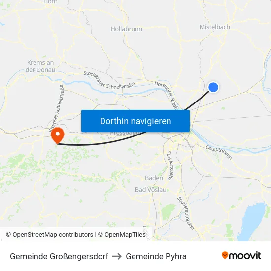 Gemeinde Großengersdorf to Gemeinde Pyhra map