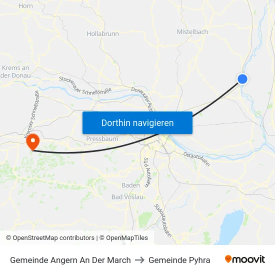 Gemeinde Angern An Der March to Gemeinde Pyhra map