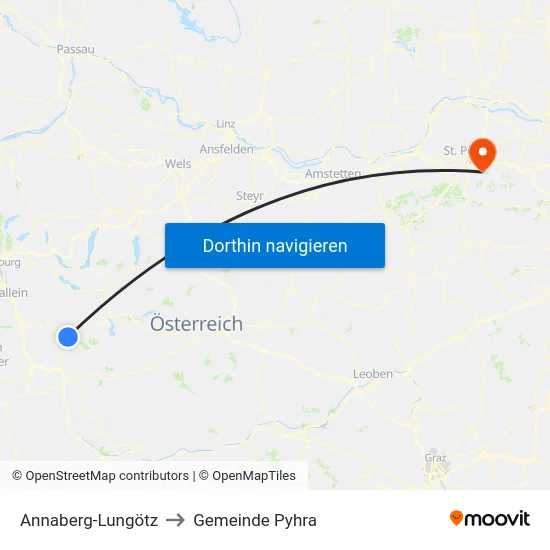 Annaberg-Lungötz to Gemeinde Pyhra map