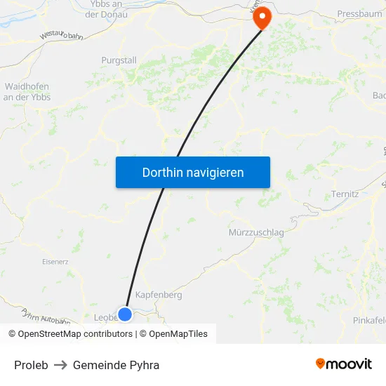 Proleb to Gemeinde Pyhra map