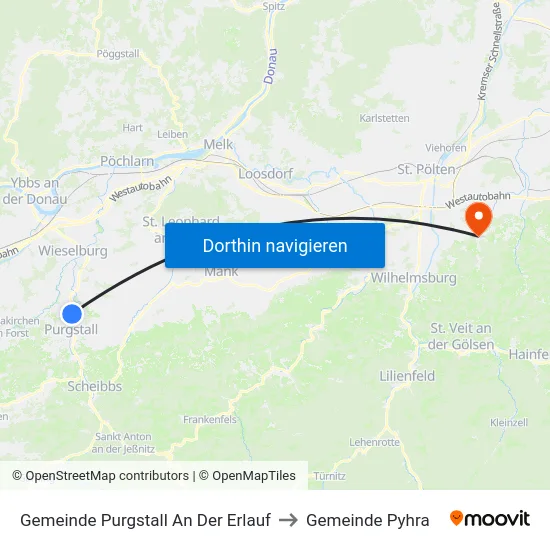 Gemeinde Purgstall An Der Erlauf to Gemeinde Pyhra map