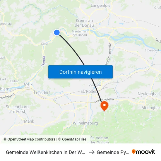 Gemeinde Weißenkirchen In Der Wachau to Gemeinde Pyhra map