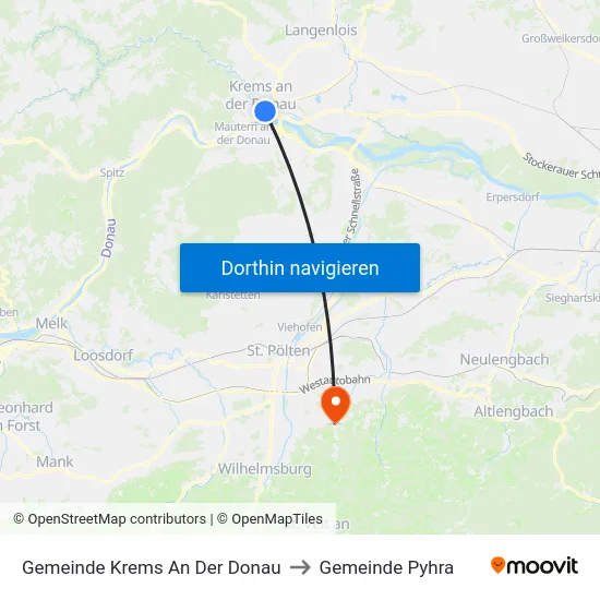 Gemeinde Krems An Der Donau to Gemeinde Pyhra map