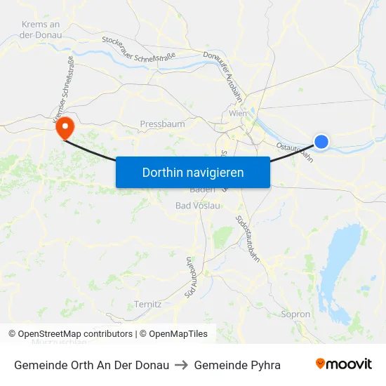 Gemeinde Orth An Der Donau to Gemeinde Pyhra map
