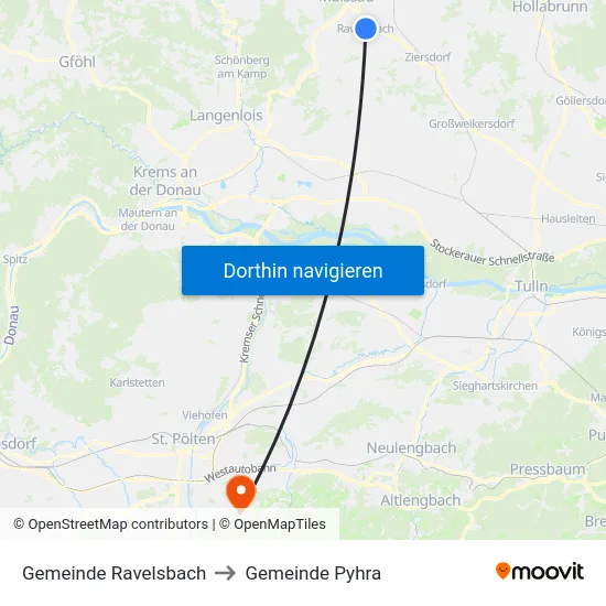 Gemeinde Ravelsbach to Gemeinde Pyhra map