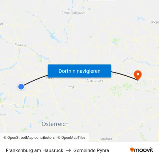 Frankenburg am Hausruck to Gemeinde Pyhra map