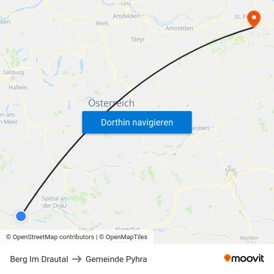 Berg Im Drautal to Gemeinde Pyhra map
