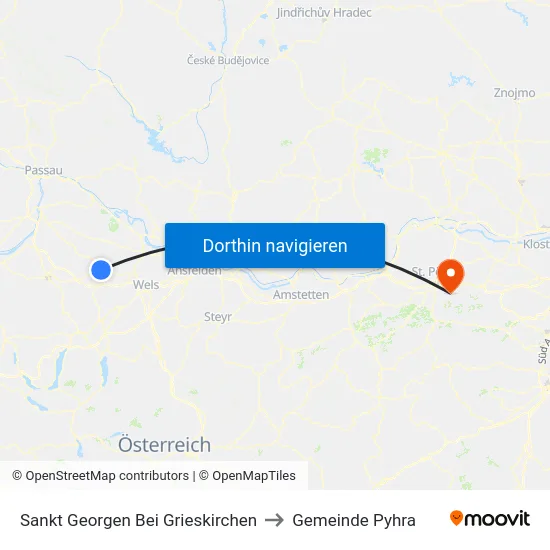 Sankt Georgen Bei Grieskirchen to Gemeinde Pyhra map