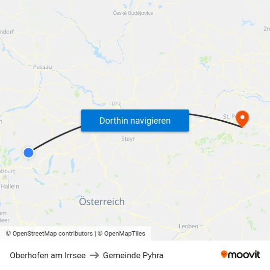 Oberhofen am Irrsee to Gemeinde Pyhra map