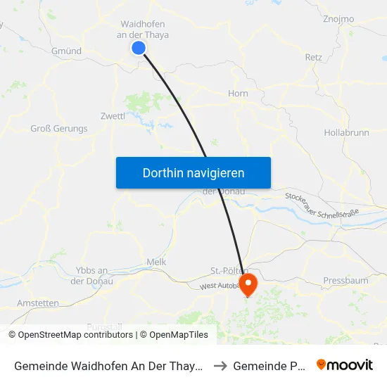 Gemeinde Waidhofen An Der Thaya-Land to Gemeinde Pyhra map