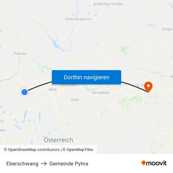 Eberschwang to Gemeinde Pyhra map