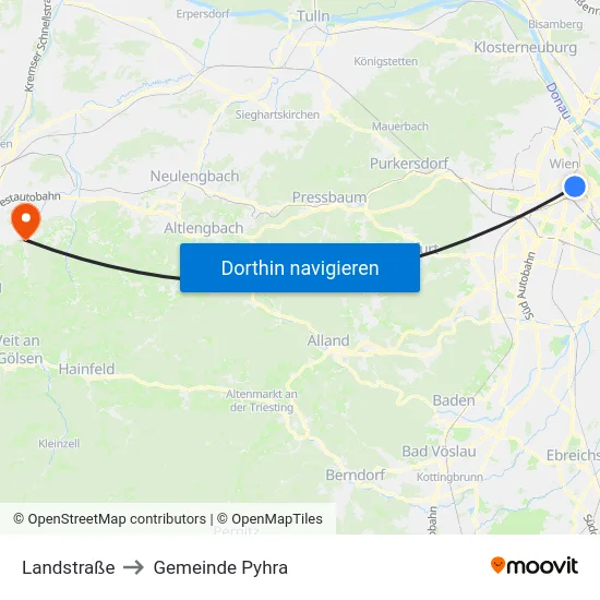 Landstraße to Gemeinde Pyhra map