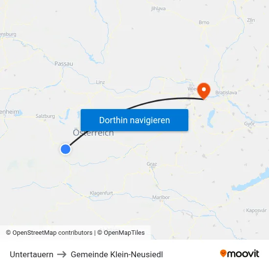 Untertauern to Gemeinde Klein-Neusiedl map