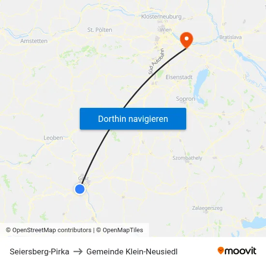 Seiersberg-Pirka to Gemeinde Klein-Neusiedl map
