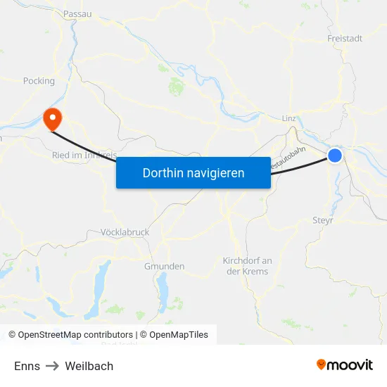 Enns to Weilbach map