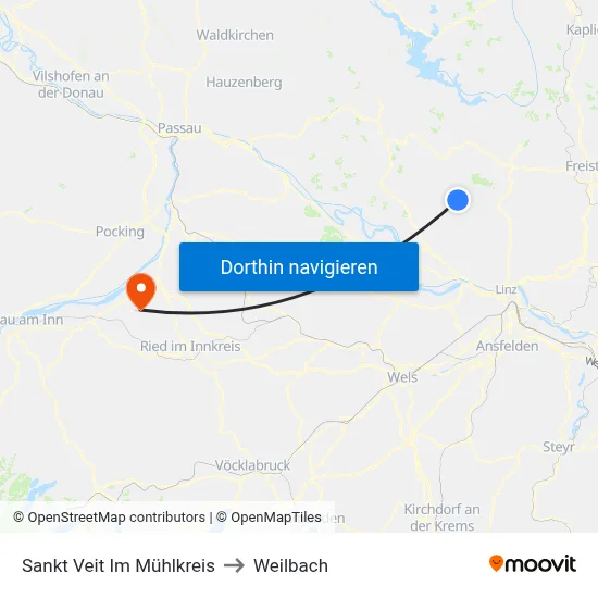 Sankt Veit Im Mühlkreis to Weilbach map