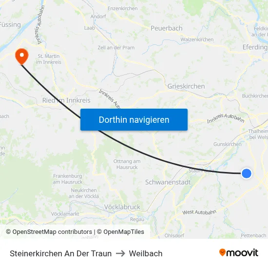 Steinerkirchen An Der Traun to Weilbach map