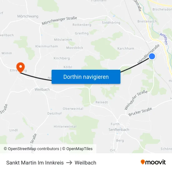Sankt Martin Im Innkreis to Weilbach map