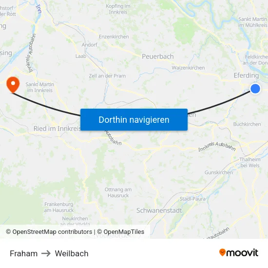 Fraham to Weilbach map