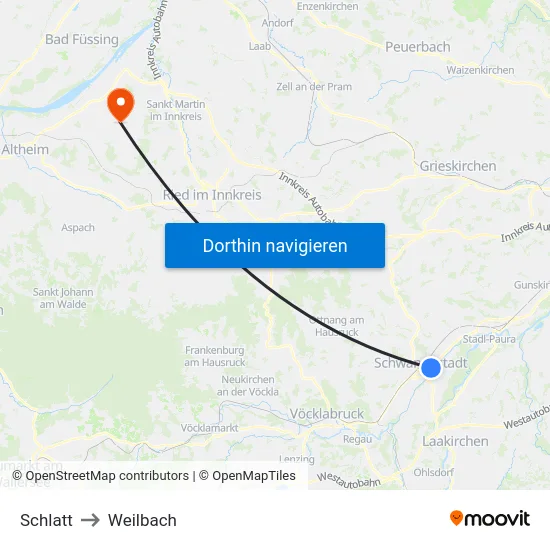 Schlatt to Weilbach map