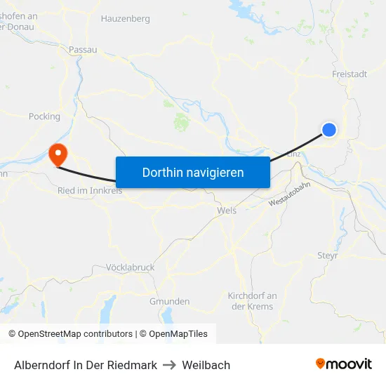 Alberndorf In Der Riedmark to Weilbach map