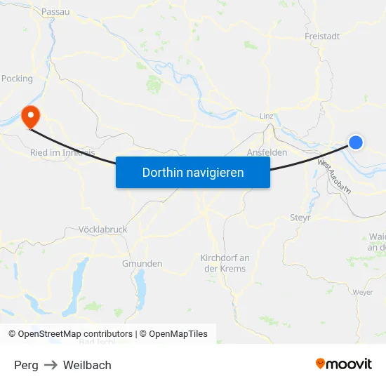 Perg to Weilbach map