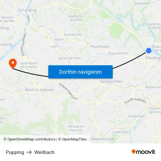 Pupping to Weilbach map