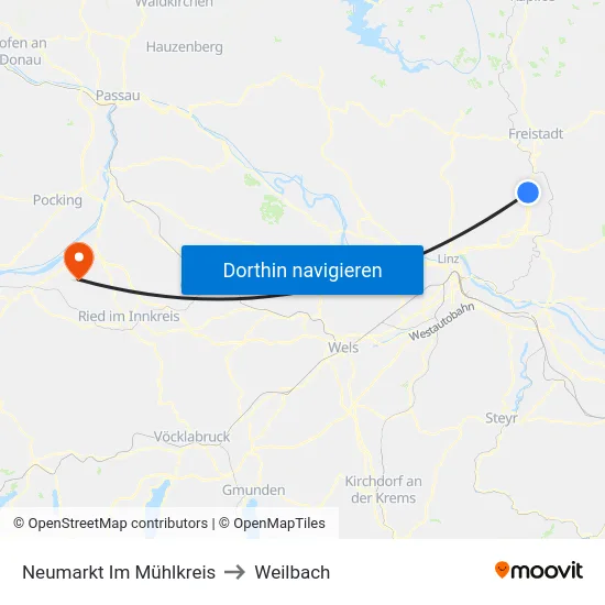 Neumarkt Im Mühlkreis to Weilbach map