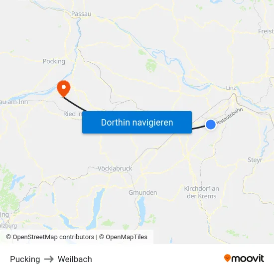 Pucking to Weilbach map