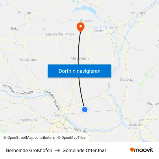Gemeinde Großhofen to Gemeinde Ottenthal map