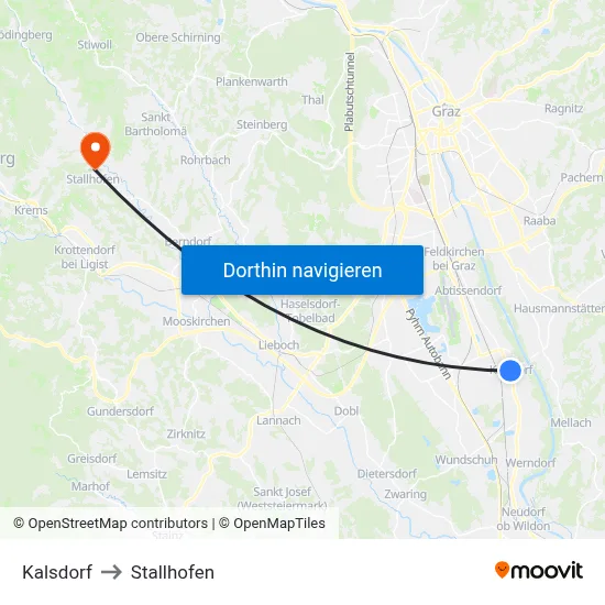 Kalsdorf to Stallhofen map