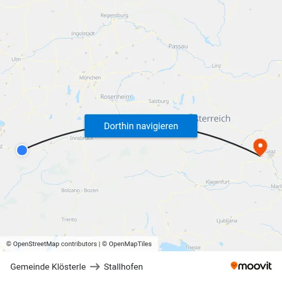 Gemeinde Klösterle to Stallhofen map