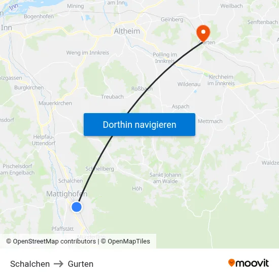 Schalchen to Gurten map