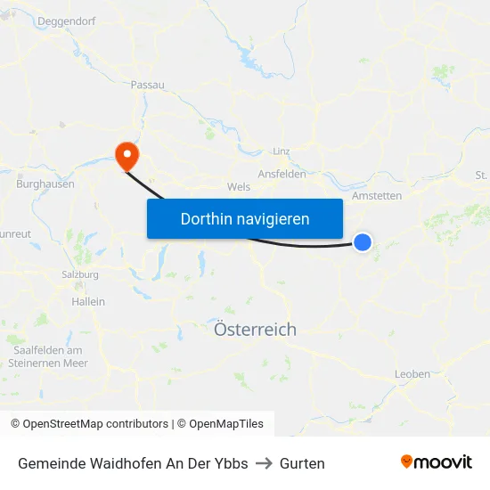 Gemeinde Waidhofen An Der Ybbs to Gurten map