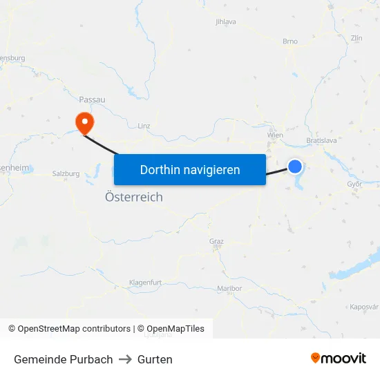 Gemeinde Purbach to Gurten map