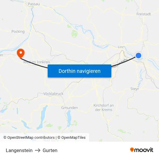 Langenstein to Gurten map