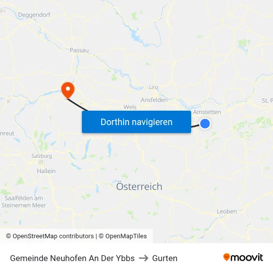 Gemeinde Neuhofen An Der Ybbs to Gurten map